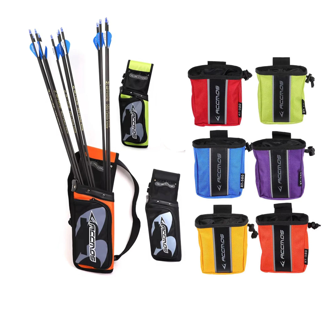 ACCMOS Archery Reverse Arrow Quiver And Arrow Release Hold Pounch bag for Shooting Hunting Durable for Outdoor Activities