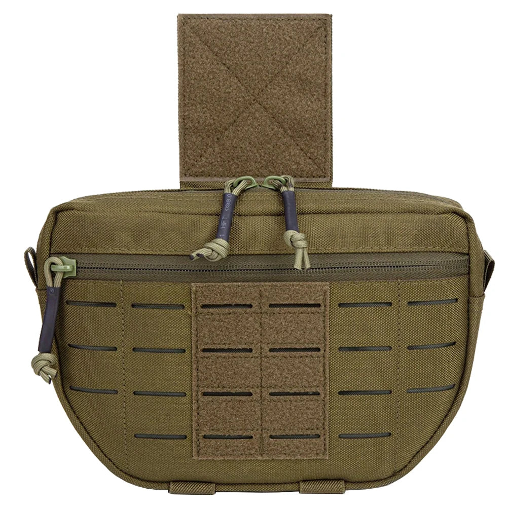 Tactical Molle Admin Pouch Sports Hunting Dump Pouch Nylon Front Pouch of Plate Carrier Chest Rig with Molle Carrying Kit Bag