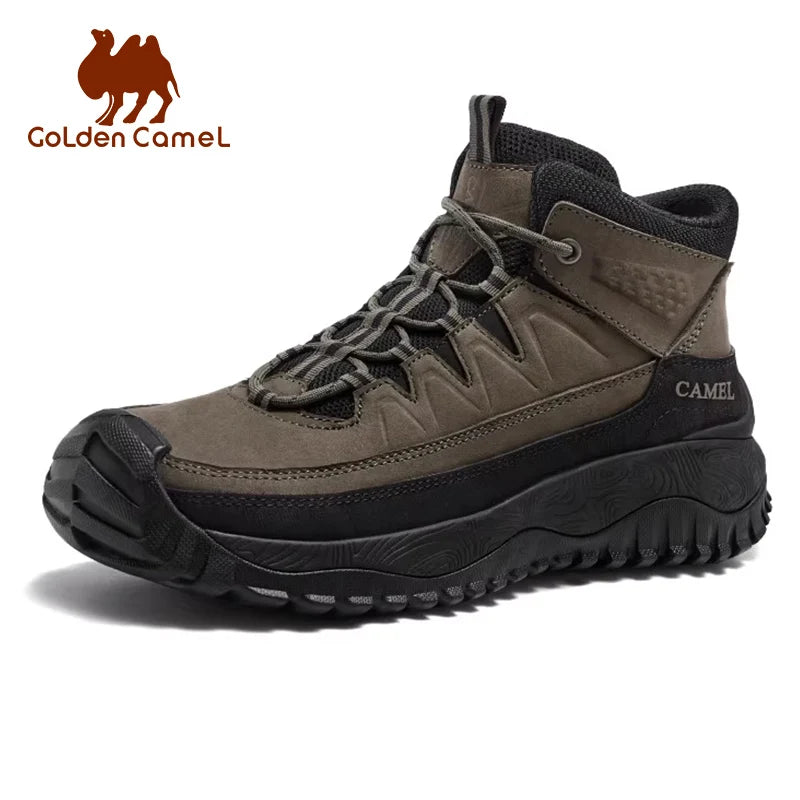 GOLDEN CAMEL Men's High-top Hiking Shoes Anti-slip Wear-resistant Mountaineering Boots Casual Sports Shoes for Men 2025 Winter
