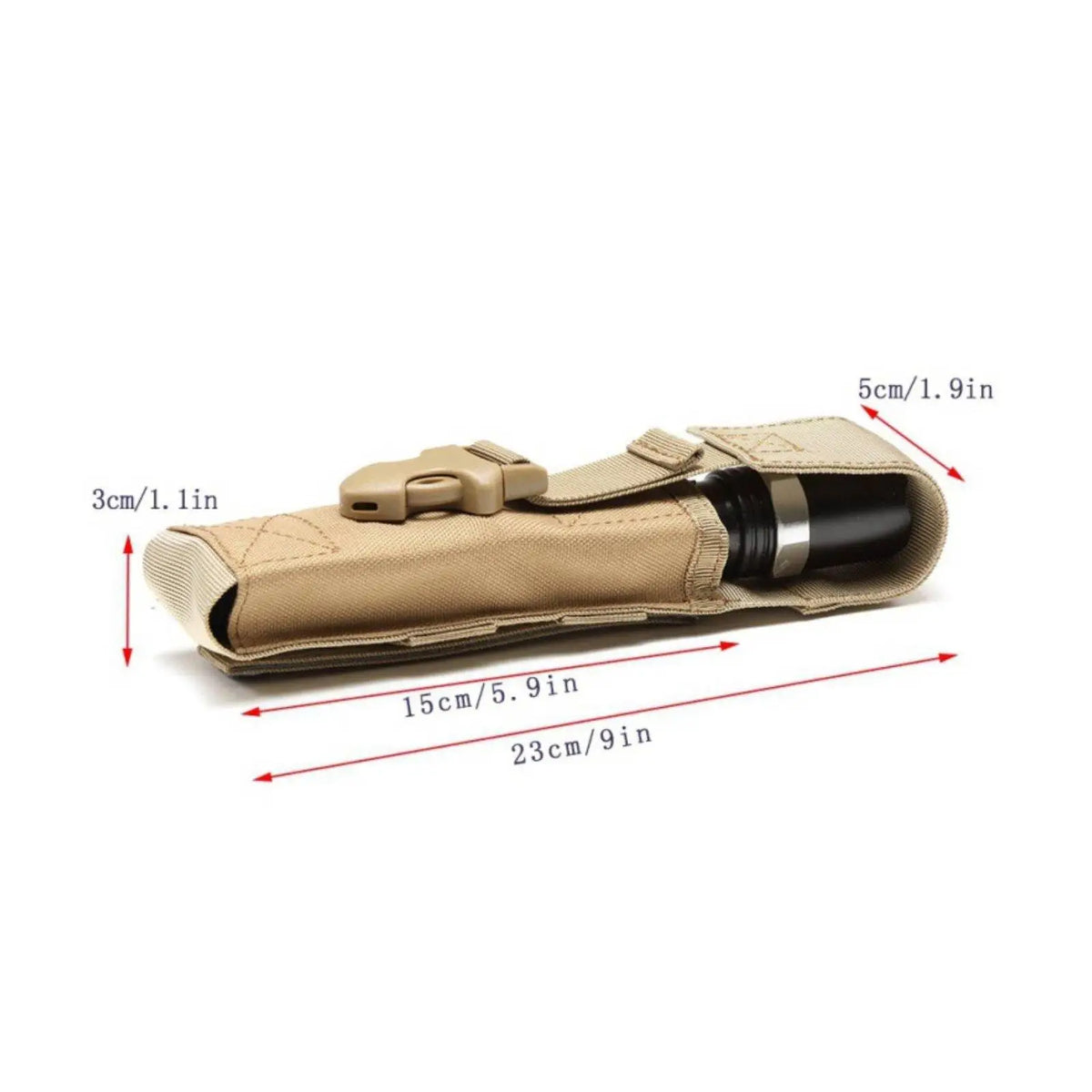 Pouch Rugged 1000D Nylon MOLLE Torch Holder Fast Release Buckle for Backpack Vest Belt
