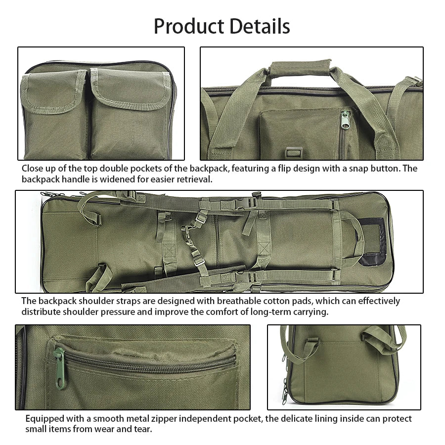 80CM-115CM multifunctional backpack handbag fishing bag hunting bag uses tear resistant and wear-resistant materials