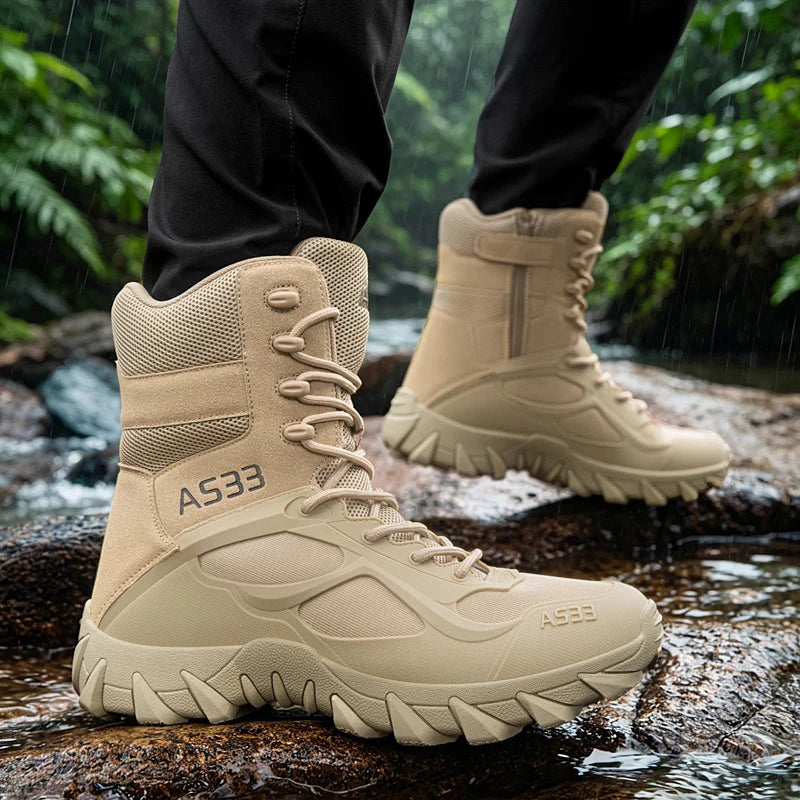 Men Climbing Shoes Tactical Boots Outdoor Field Training Shoes Breathable Mountain Hiking Shoes Sneakers Non-slip Hunting Boots