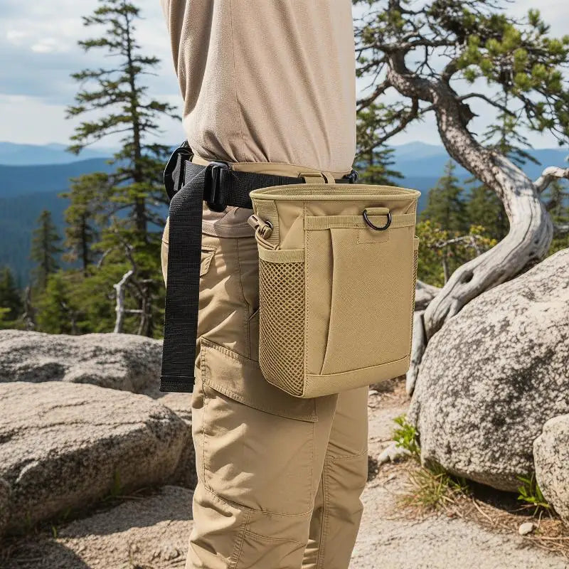 Durable Molle Magazine Dump Pouch with Drawstring Closure for Hiking and Camping