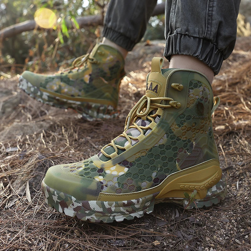 Men Shoes High Quality Hiking Shoes Waterproof Wilderness Off-road Boots Anti Slip Climbing Trekking Sneakers Man Hunting Boots