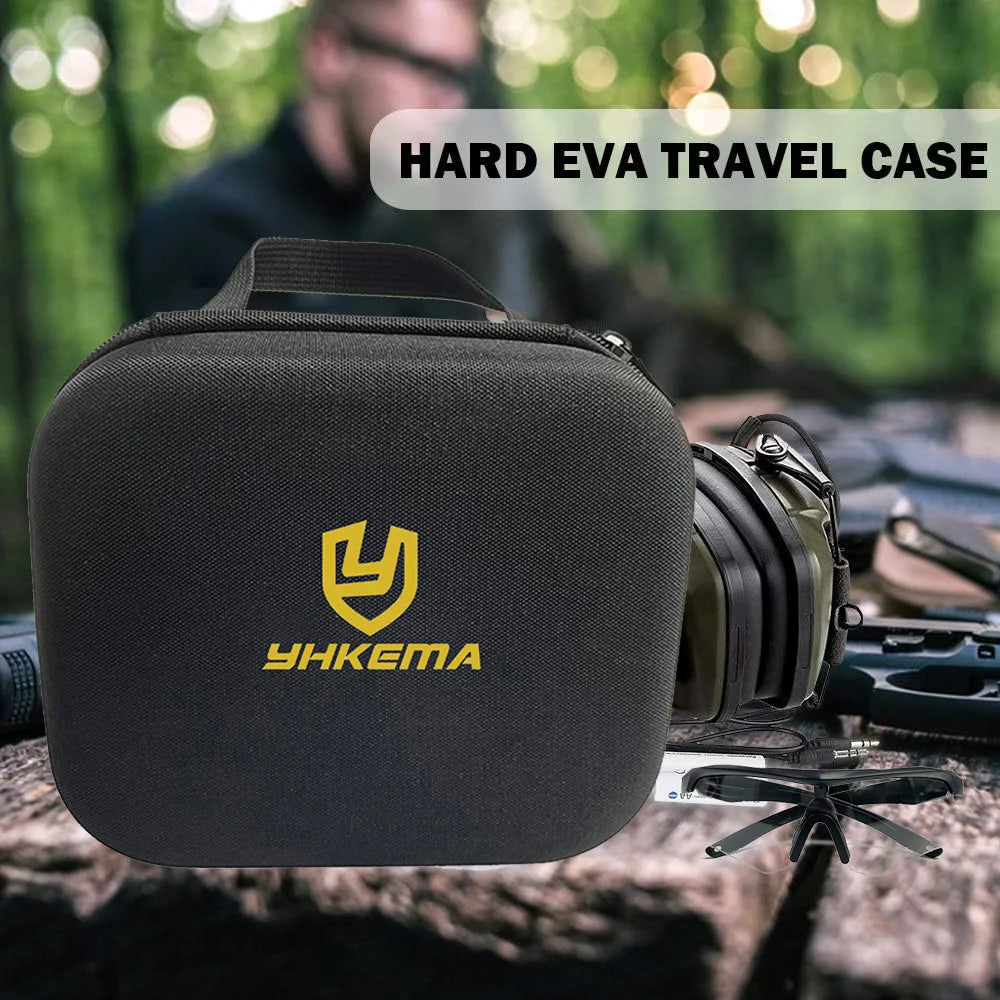 Hard Storage Travel Case for Electronic Shooting Earmuffs Compatible Impact Hearing Protection Shooter Safety Eyewear Glasses
