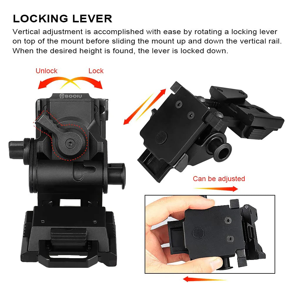 BOOIU L4G24 NVG Tactical Fast Helmet Mount Metal/Nylon Holder Bracket For PVS15/18 Goggles Night Vision Stent Helmet Accessories