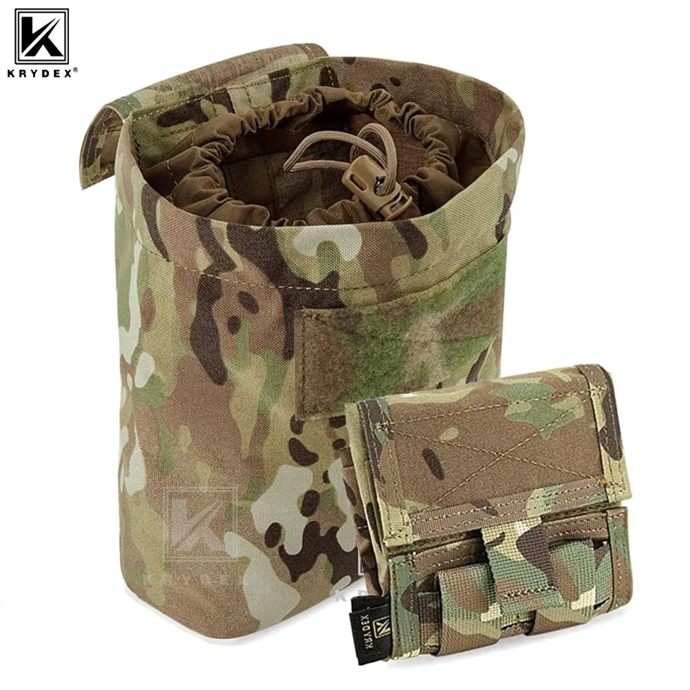 KRYDEX Tactical Dump Pouch Foldable Recycling Bag MOLLE Roll-up Drop Pouch Hunting Waist Utility Tool Bag
