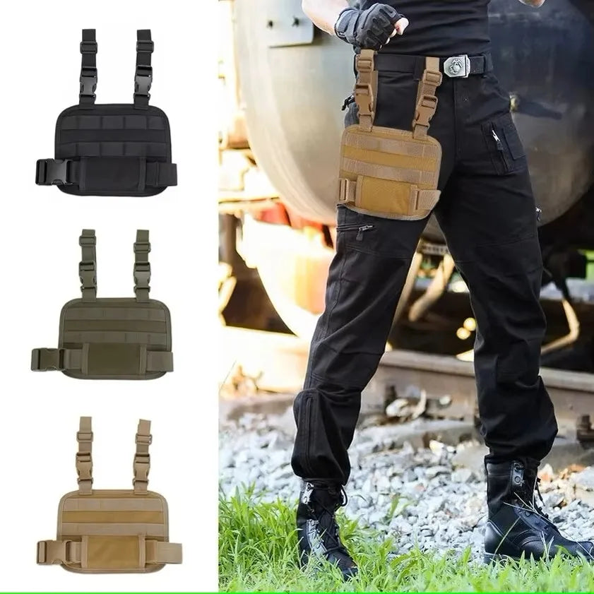 Tactical Drop Leg Platform Hunting Thigh MOLLE Rig with Adjustable Belt & Thigh Straps Hunting Accessories for Universal Holster