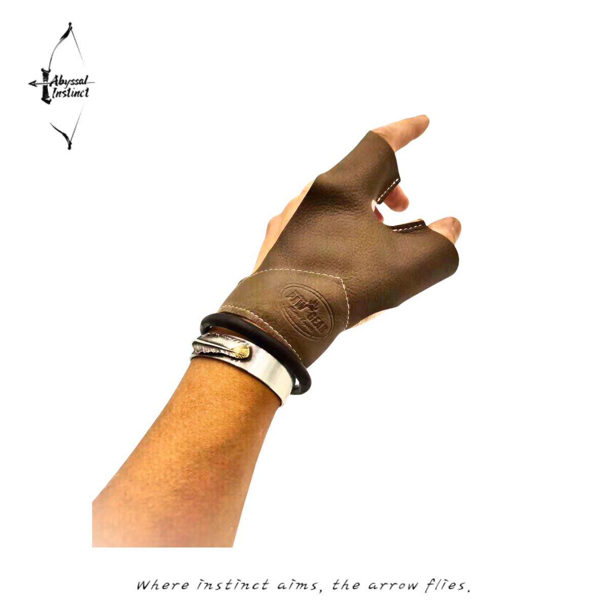 Bow Hand Guard Glove for Hunting - Protective Leather Glove Against String Slap for Recurve Bow