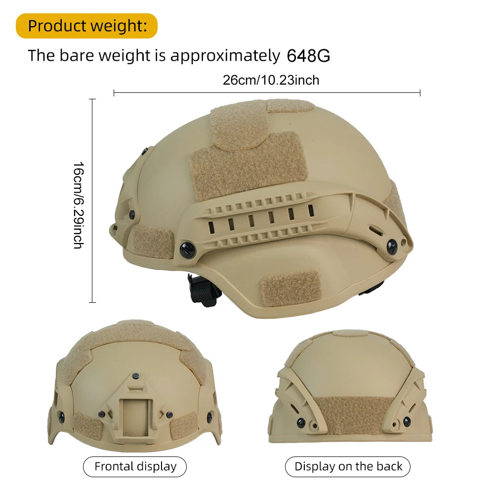 BOOIU Tactical Helmet MICH2000 ABS MH High Cut 53-55CM Airsoft Helmet Hunting Outdoor Sports CS Protect Equipment Gear
