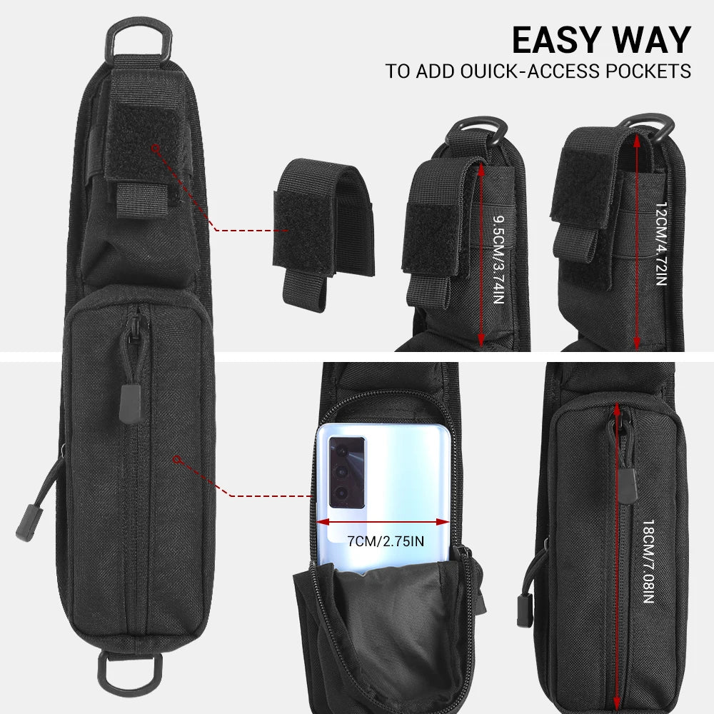 Tactical Shoulder Strap Bag Backpack Sundries Pouch Molle Accessory Pouch Shoulder Tape Additional Bag Multifunctional EDC Bag