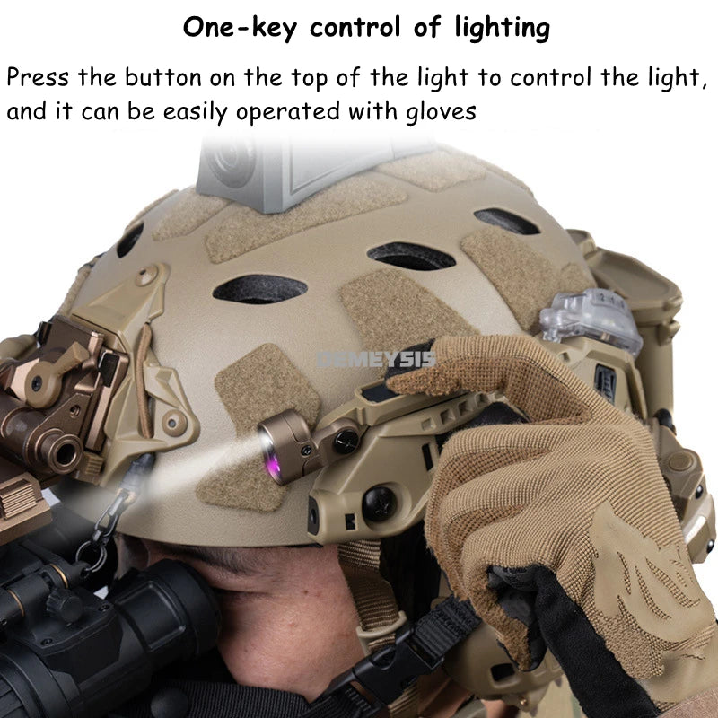 Tactical Helmet Modular Integrated ARC Rail Light for Modular ARC Rail 2 Mode IR/White LED Flashlight Fast Helmet Accessories