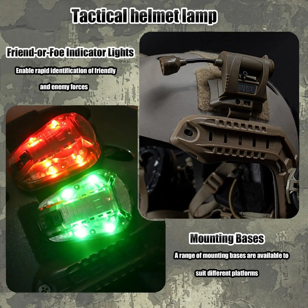 Tactical FAST Helmet Set with NVG Model Headset & Signal Light Adjustable Airsoft Military Gear for Cosplay Shooting Hunting