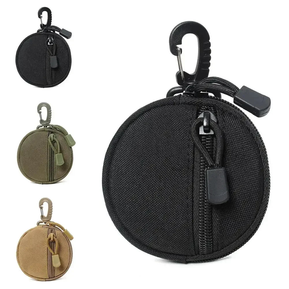 Mini EDC Tool Pouch Hunting Accessories Keychain Zipper Holder Earphone Key Wallet Coin Purses Utility Outdoor Hiking Waist Bag
