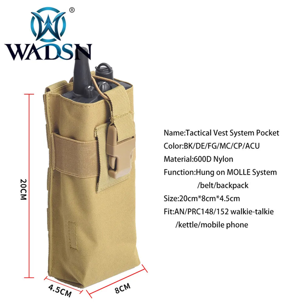 WADSN AN/PRC-152/148 Dummy Radio Case+PRC-148/152 Antenna Package(dummy)+Tactical Vest System Pouch Airsoft Headsets Accessories