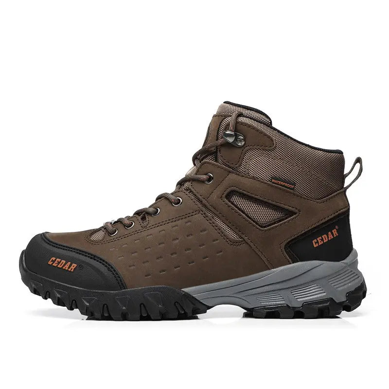 RAN Cowhide Hiking shoes men walking boots waterproof outdoor sneakers hunting boots ankle sneakers casual women trekking shoes