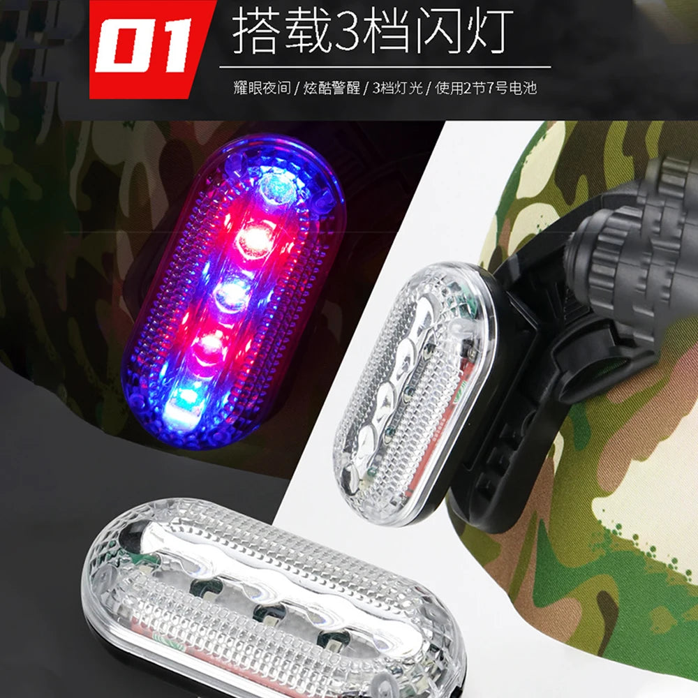 Tactical Children's Camouflage Helmet Airsoft Helmet Set With Four-Eye Telescope Strobe Light Infrared for Boy Girl CS Shooting
