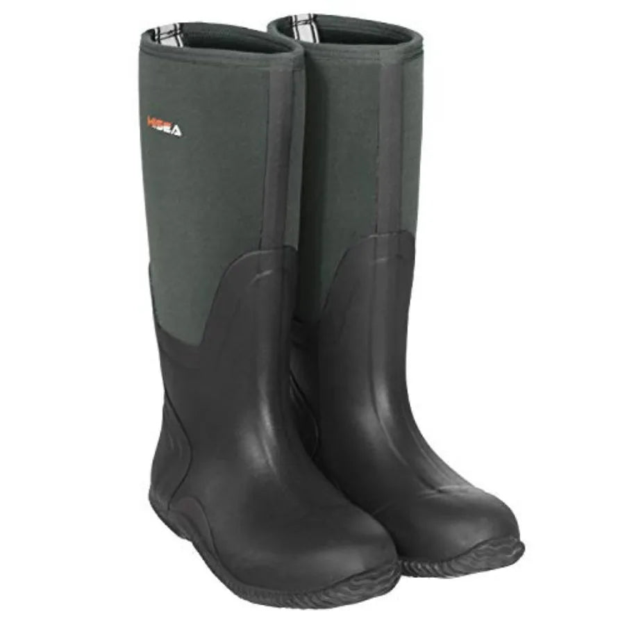HISEA Men's Rain Boots, Waterproof Durable Insulated Rubber Boots for Men, 5 mm Neoprene Outdoor Mud Fishing Hunting Boots for