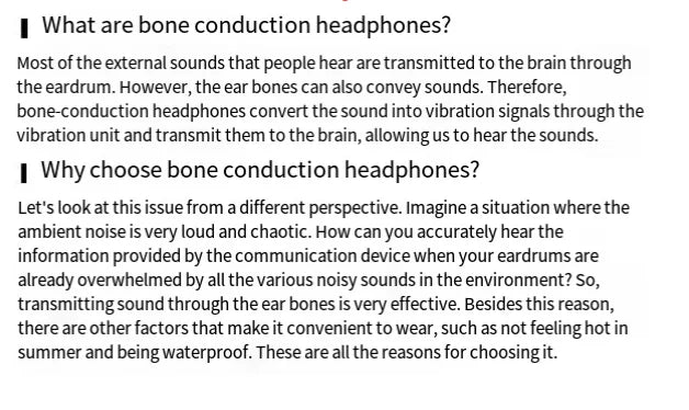MH180 Bone Conduction Waterproof (IPX7) Tactical Earphones