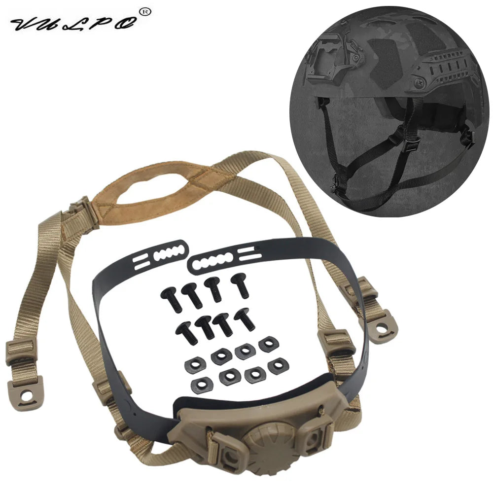 VULPO Tactical Helmet Inner Suspension System Shooting Hunting CS Helmet Adjustable Head Lock Strap Accessories for FAST Helmet