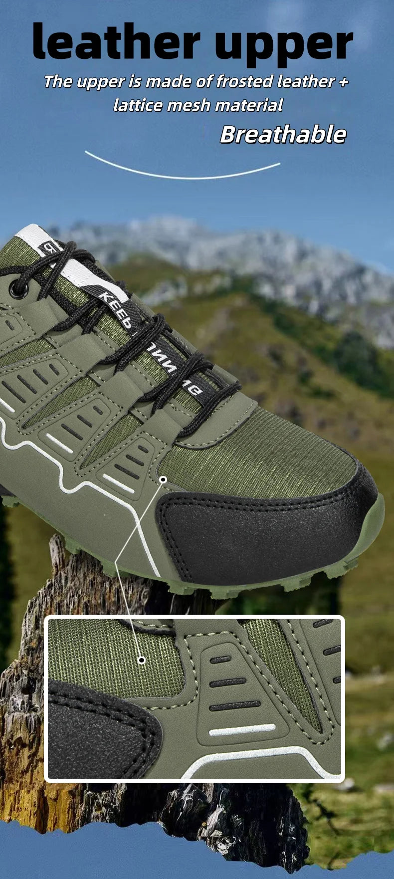 Men's Hiking Shoes,Outdoor Mountain Sports Shoes,Non-slip,Breathable and wear-Resistant,Women's large Size Hunting Tactical Shoe