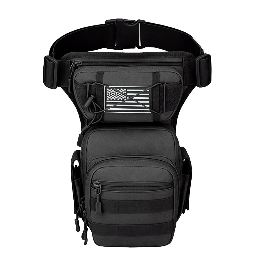 Multi-compartment Portable Thigh Pack, Dual Strap Secure Waist Bag, Outdoor Tool Storage Bag