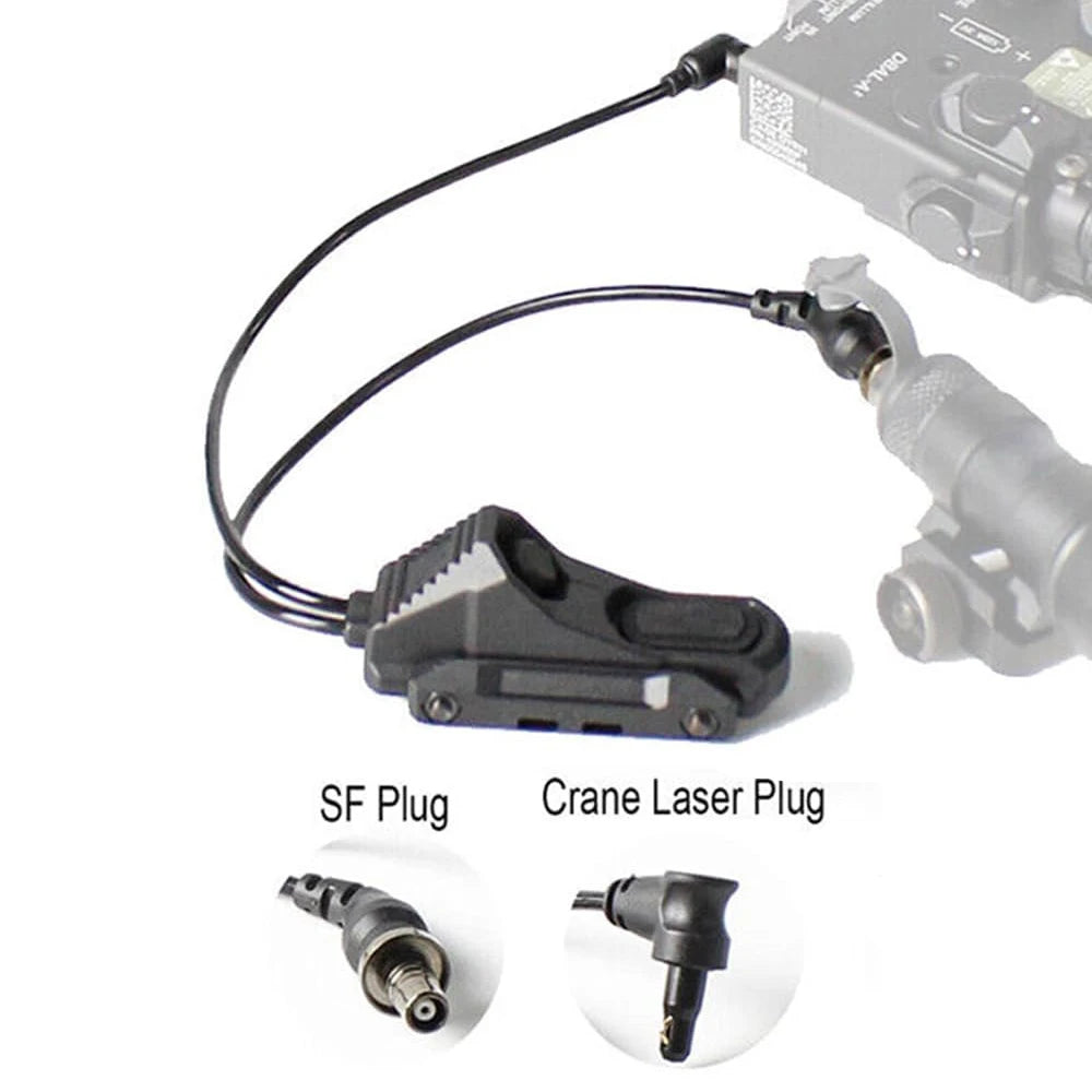 Flashlight Remote Dual Function Switch Button Tactical Airsoft Pressure Switch for PEQ-15 NGAL Laser and Tactical Flashlights