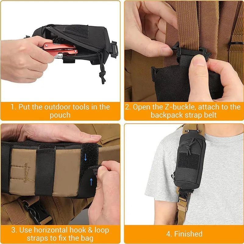 Outdoor Multifunctional Shoulder Strap Tactical Accessories Bag Portable Outdoor Hiking Storage Bag Mountaineering Hang Bag