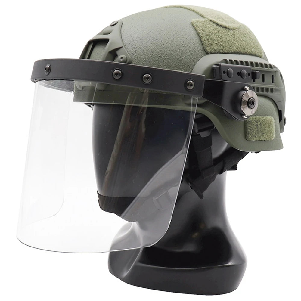 FAST/MICH Tactical Helmet - High-Strength Anti-Riot Clear Visor | Airsoft CS BB-Resistant Face Shield (Civilian Use)
