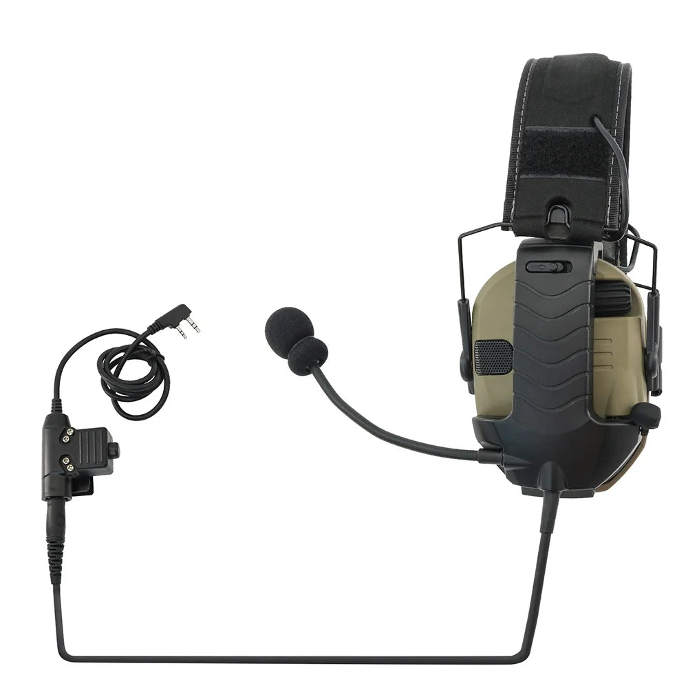 2023 New Tactical Headset Electronic Shooting Earmuff Adapter External Microphone Kit for Walkerrazor Electronic Earmuffs