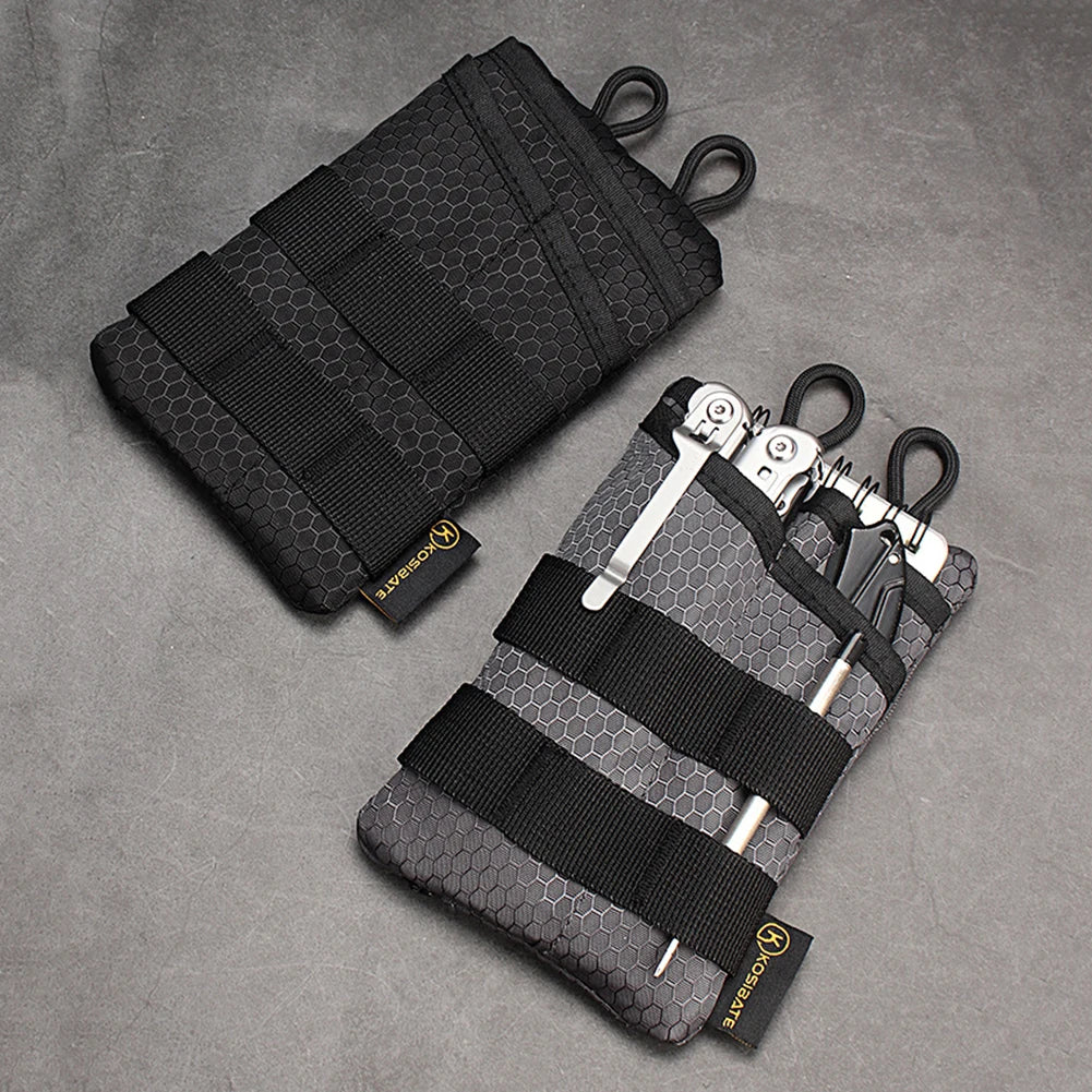 Portable EDC Tool Bag Oxford Lightweight Mini EDC Pouch Sundries Bag Foldable Wear Resistant Organizer for Camping Hiking Sports
