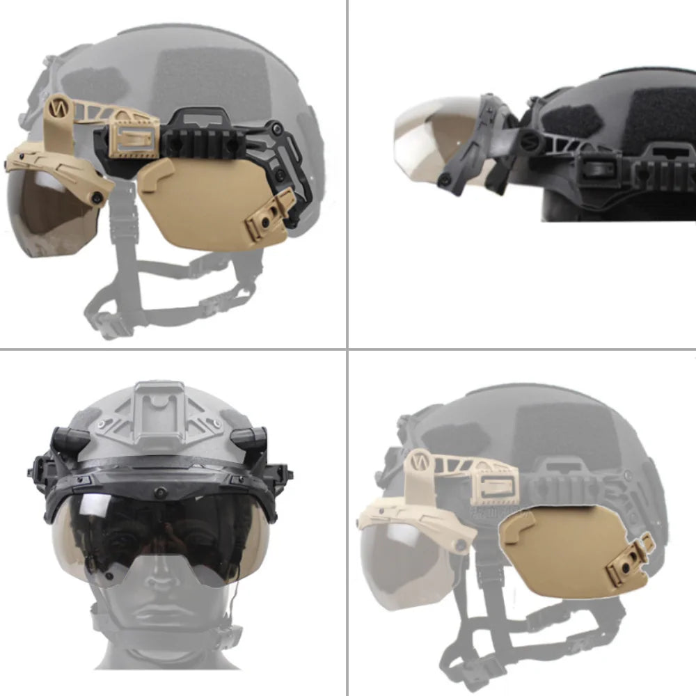 VULPO Tactical Wendy Helmet 3.0 Rail Mount and Compatible Multi- Angle Goggles & Specialized Ear Protection