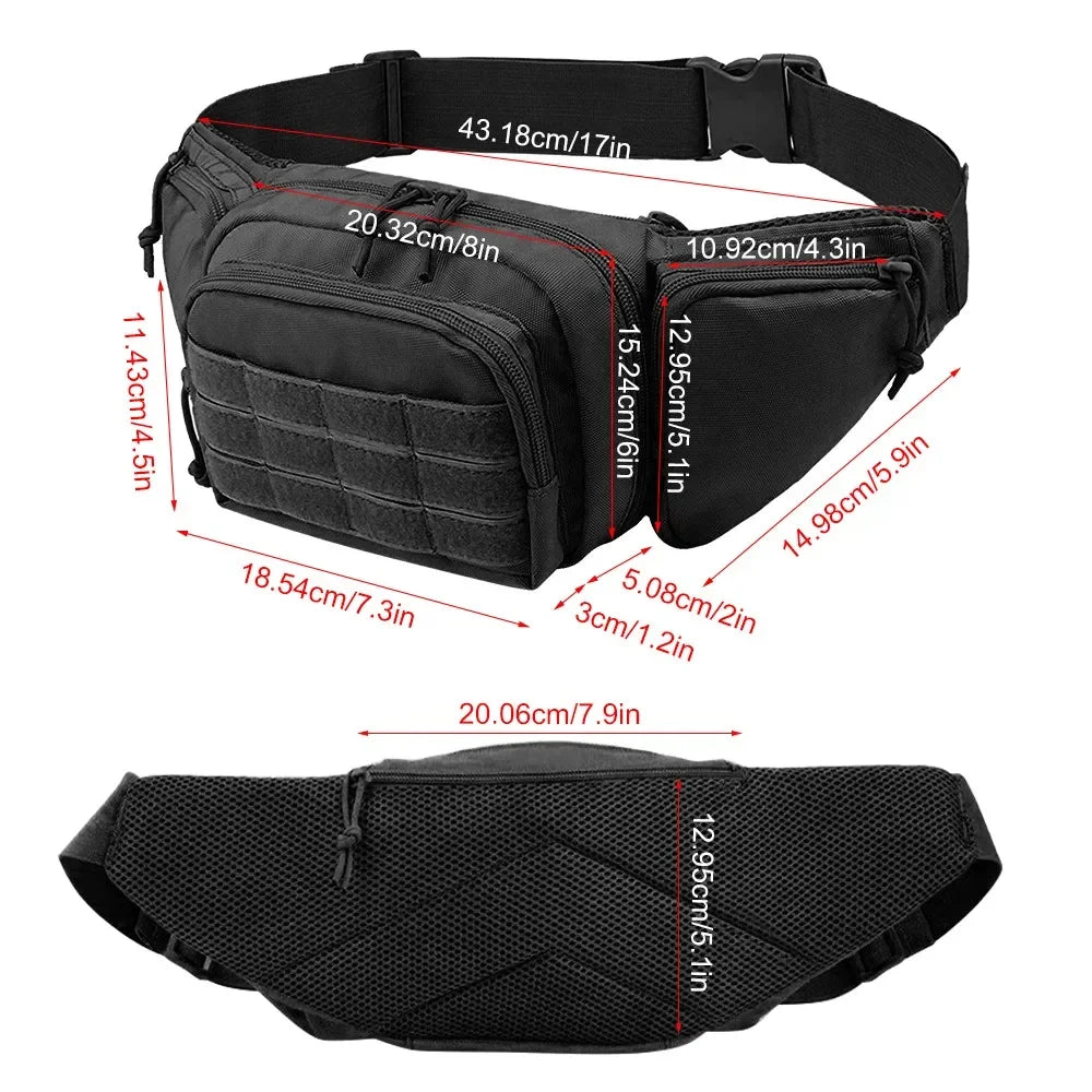 Tactical Pistol Bag Chest Waist Handgun Bag Holster Gun Fanny Pack with Magazine Pouch Holder for GL 17 19 Beretta M9 SIG