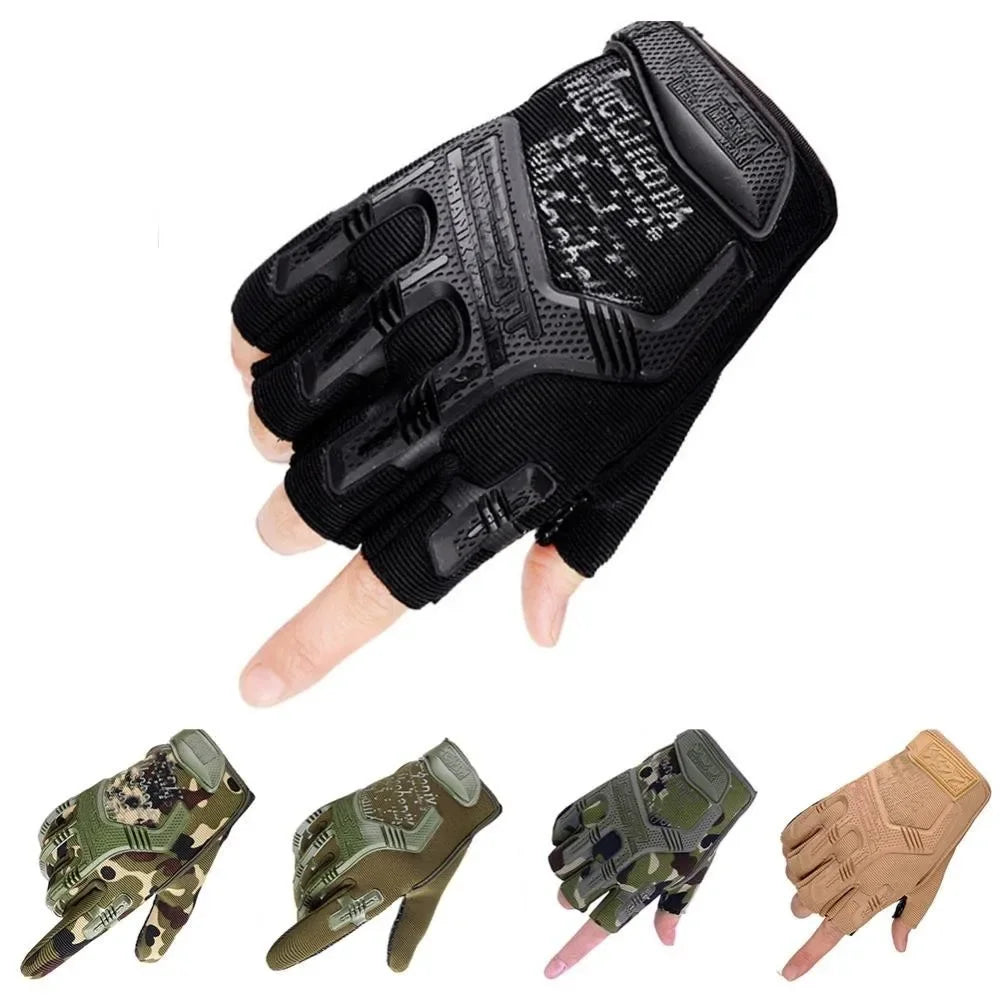 Men Tactical Gloves Half & Full Finger Anti-Skid Paintball Airsoft Combat Bicycle Protective Gear