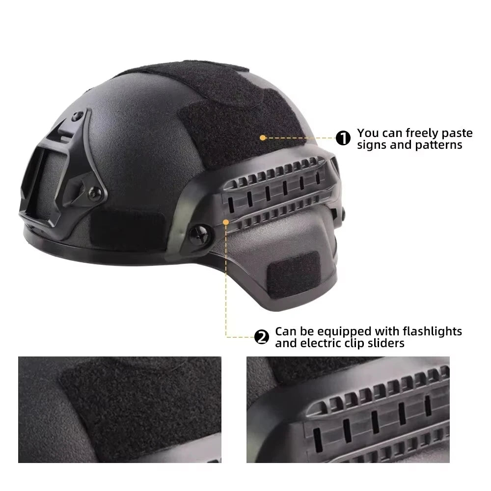 BOOIU Tactical Helmet MICH2000 High Cut ABS Airsoft MH Child 50-53CM Hunting Helmet Outdoor Tactical Painball Protect Equipment