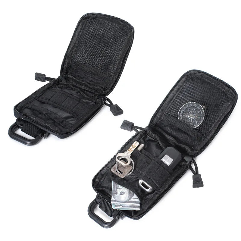 Mini Tactical Molle Utility Pouch Multi-Functional EDC Accessory Bag with Hook-and-Loop for Hunting and Camping
