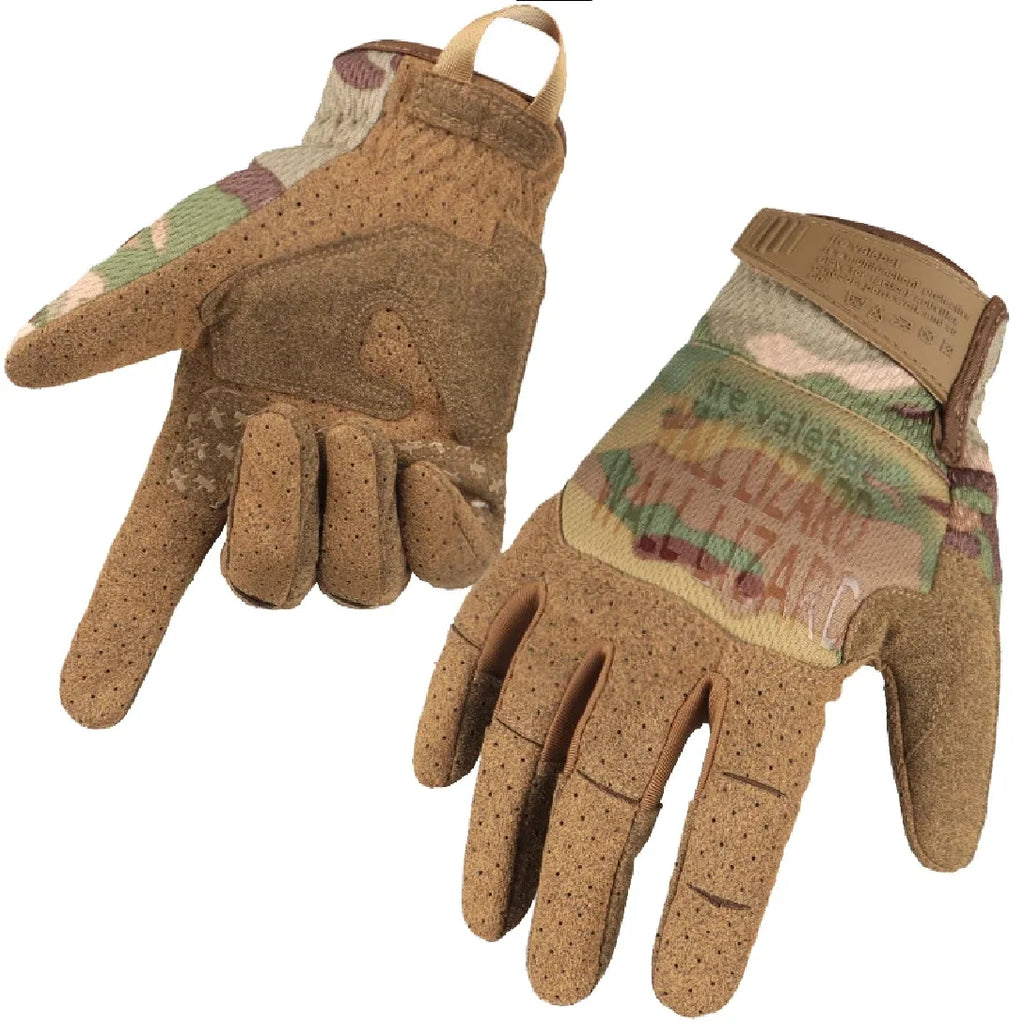 Men Tactical Gloves Airsoft Full Finger Gloves Outdoor Hiking Cycling Combat Shooting Camo Anti-Skid Mittens