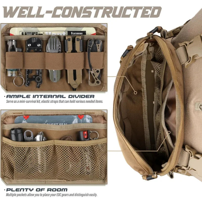 GUGULUZA Tactical Chest Rig Bag Multifunct Molle Vest Pouch Outdoor Hunting Tactical Vest with Built-In Phone Holder Workouts