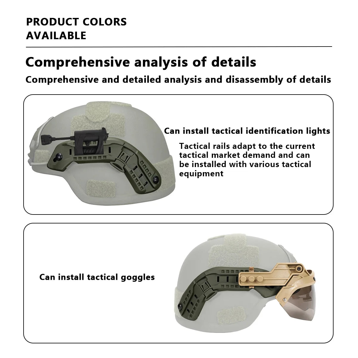 Tactical MICH2000 Helmet Side Guide Rail 1 Set ABS ARC Helmet Mount Installation Outdoors Hunting Helmet Accessories