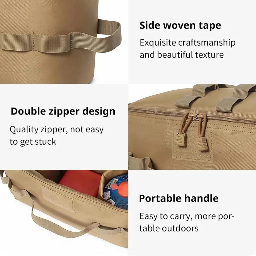 Outdoor Camping Gas Tank Storage Bag Impact-Resistant Picnic Bag Multifunctional Tool Bag Camping Gear Cookware Kit Bag