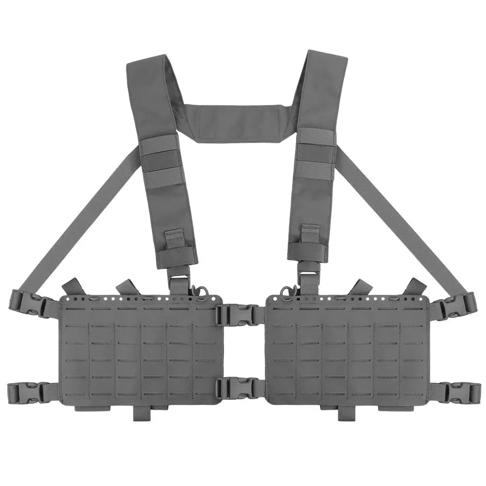 Tactical Alpha Chest Rig with SS Style Expansion Pouch Quick Release 34 Split Chassis Cut Molle Mount Magazine Airsoft Equipment
