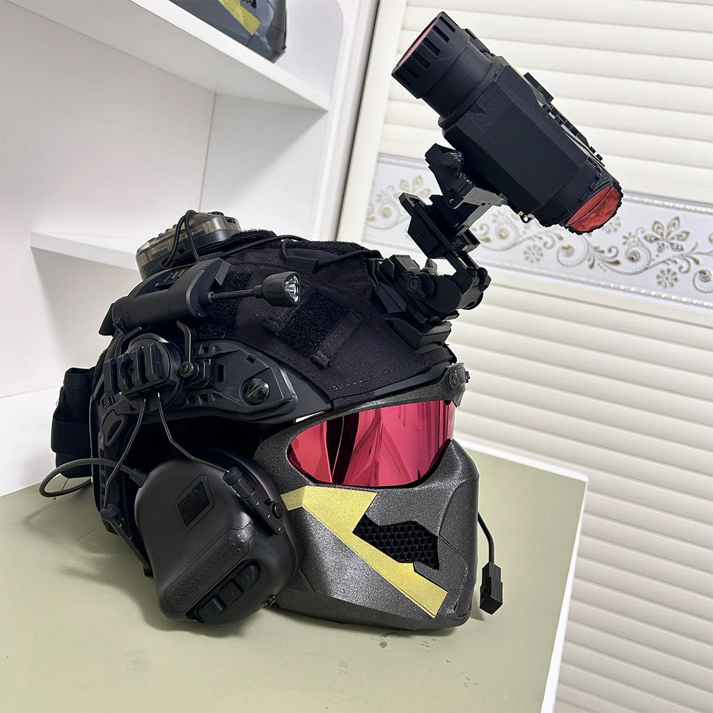 Delta Force: Hawk Ops Tactical Helmet Set for Vyron Role-Playing Airsoft Shooting Protective Equipment with Headset Mask 10-Pce