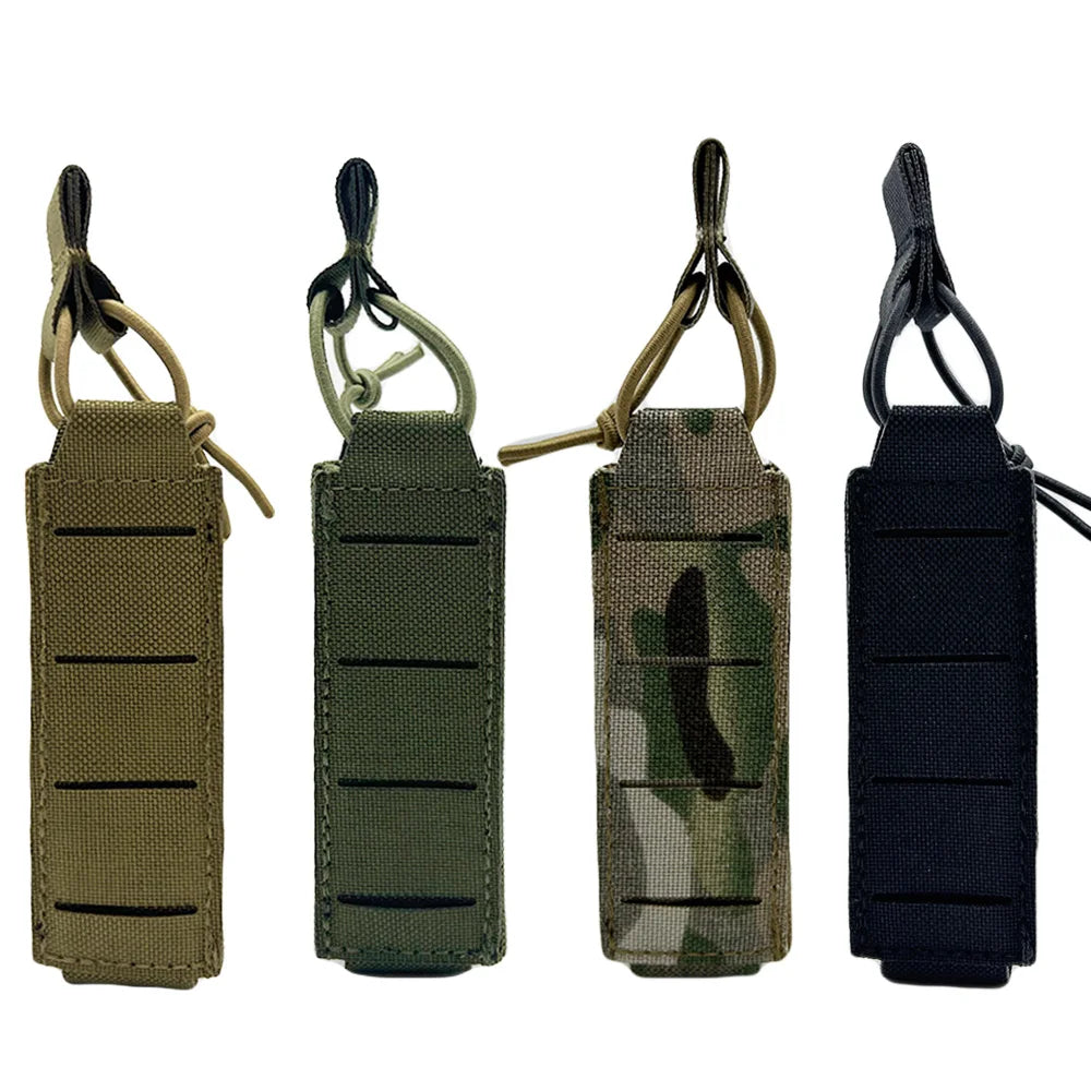 Tactical Pistol Magazine Pouch 9mm Extended Single Mag Pouch Molle Tool Flashlight Torch Holder Hunting Airsoft Accessories