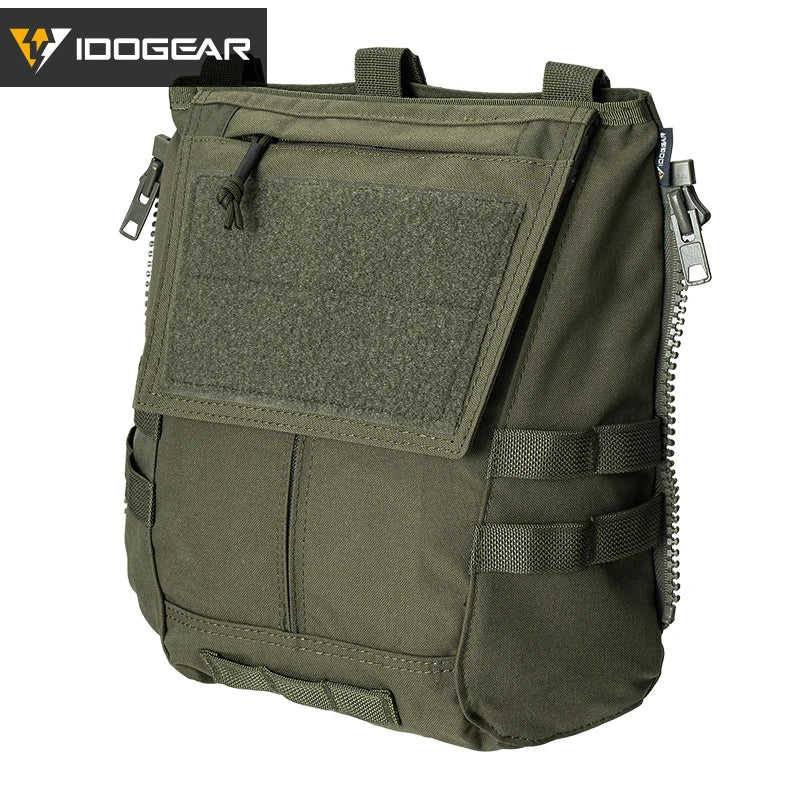 IDOGEAR Tactical Panel Zip on Pouch Backpack Plate Carrier Bag for CPC AVS JPC2.0 Vest 3531