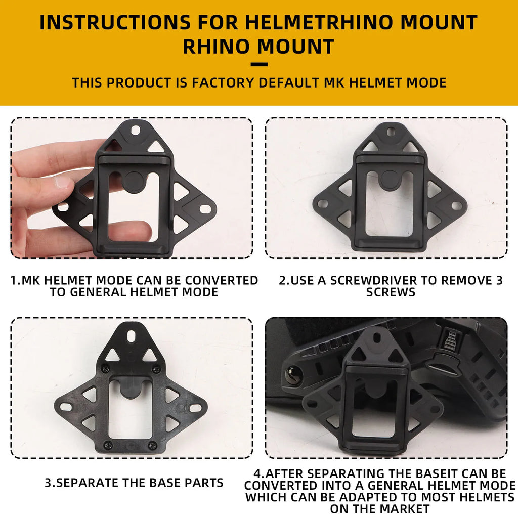 BOOIU VAS Helmet Shroud Modular Bungee Wilcox L4 NVG Mount Adapter for FAST MICH WENDY Tactical Bulletproof Helmet NVG Brack