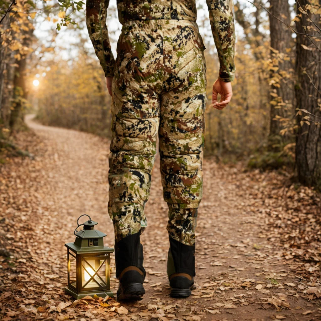 Ainfad Men's Winter Hunting Light Insulation Trousers Camouflage Long Down Pants