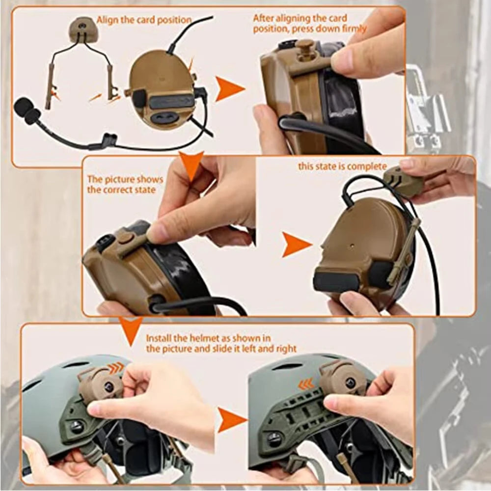 Tactical Headset Bracket Fast Ops Core Helmet ARC Rail Adapter Set fit For COMTAC II Helmet ARC OPS