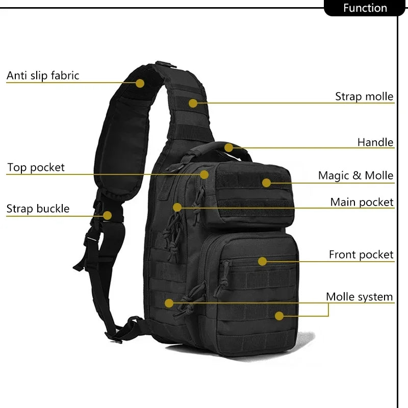 1WOutdoor Shoulder Bag Rover 1Sling Pack Nylon Backpack Molle Assault Hunting Accessories Diaper Day Pack Small