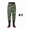 Camo Waist Waders Fishing Pants with PVC Boots, Adjustable Drawstring Wading Trousers, Lightweight Outdoor Hunting Hiking Gear