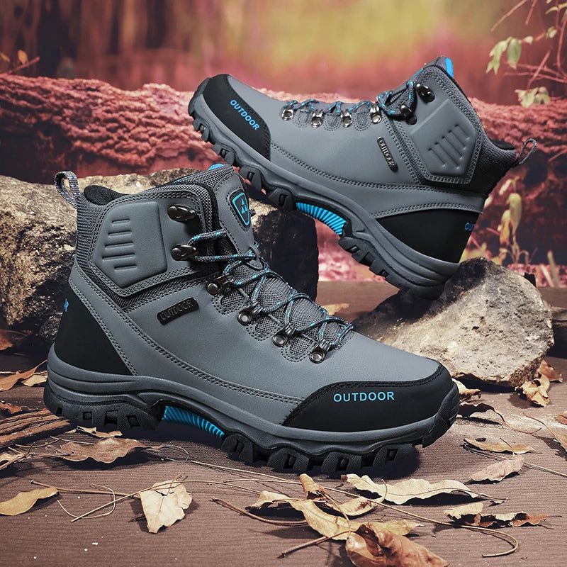 Mens Hiking Shoes 2025 New Autumn Casual High Top Boots Non-slip Durable Trekking Mountain Walking Outdoor Кроссовки Мужские